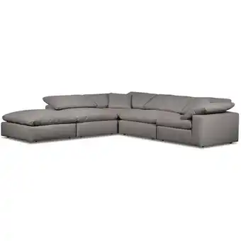 The Brick Ida 5-piece linen-look fabric modular sectional with ottoman - slate offer