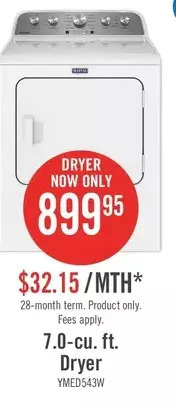 The Brick Maytag 7.0-cu. ft. dryer offer