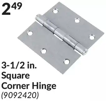 Princess Auto Square corner hinge offer