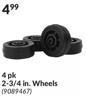 Princess Auto 4 pk 2-3/4 in. wheels offer