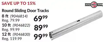 Princess Auto Cannonball round sliding door tracks 8 ft | 10 ft | 12ft offer