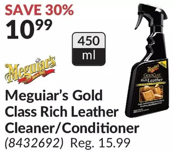 Princess Auto Meguiar's gold class rich leather cleaner/conditioner offer