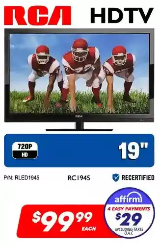 Factory Direct Rca hdtv 19" offer