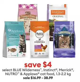 Petsmart Select blue wilderness™, instinct®, merrick®, nutro™ & applaws® cat food, 1.3-2.2 kg offer