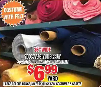 Len's Mill Stores 100% acrylic felt offer
