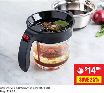 Kitchen Stuff Plus Grip acrylic fat/gravy separator offer