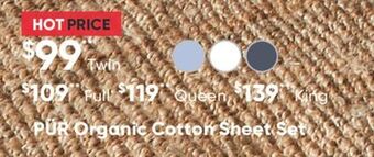 Sleep Country Pür organic cotton sheet set offer