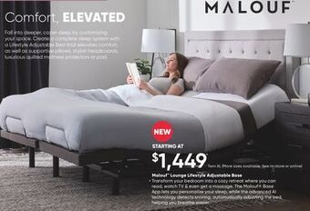 Sleep Country Malouf lounge lifestyle adjustable base offer