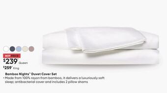 Sleep Country Bamboo nights duvet cover set offer