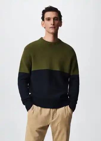 Mango Colour block cotton sweater offer