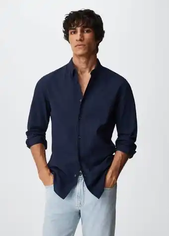 Mango Slim-fit cotton seersucker shirt offer
