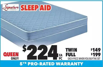Surplus Furniture Sleep aid queen mattress set offer