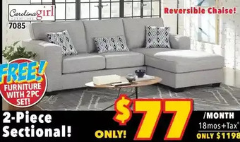 Surplus Furniture Chennay silver 2pc sectional offer
