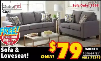 Surplus Furniture Chennay fog sofa & loveseat offer
