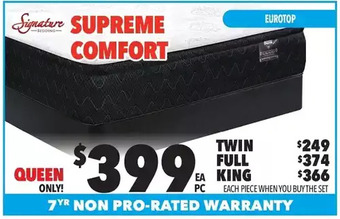 Surplus Furniture Supreme comfort no-flip queen set offer