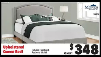 Surplus Furniture Grey nailhead queen bed offer