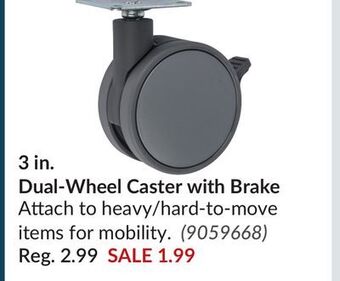 Princess Auto 3 in. dual-wheel caster with brake offer