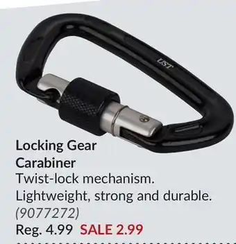 Princess Auto Locking gear carabiner offer