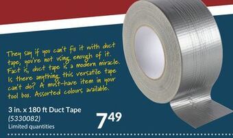 Princess Auto 3 in. x 180 ft duct tape offer