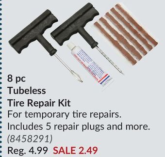 Princess Auto 8 pc tubeless tire repair kit offer