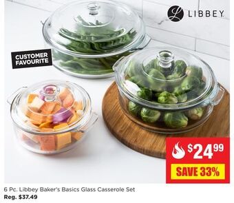 Kitchen Stuff Plus 6 pc. libbey baker's basics glass casserole set offer