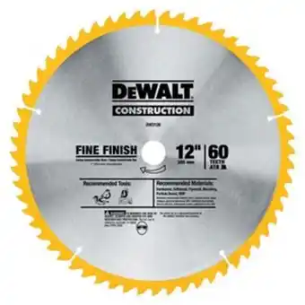 Lowe's Dewalt construction 12-in 60-tooth fine finish circular saw blade offer