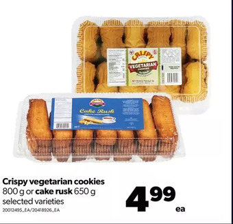 Real Canadian Superstore Crispy vegetarian cookies or cake rusk offer