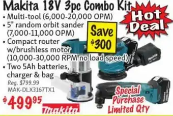 KMS Tools Makita 18V 3pc Combo Kit offer