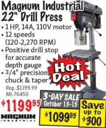 Magnum Industrial 22" Drill Press