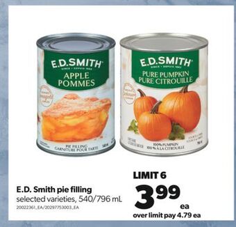 Real Canadian Superstore E.d. smith pie filling, 540/796 ml offer