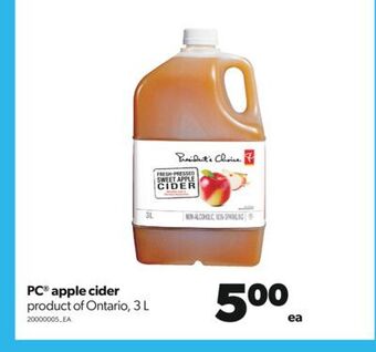 Real Canadian Superstore Pc® apple cider, 3 l offer