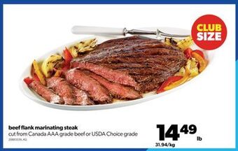 Real Canadian Superstore Beef flank marinating steak offer