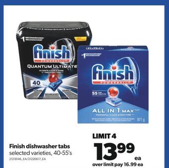 Real Canadian Superstore Finish dishwasher tabs, 40-55's offer