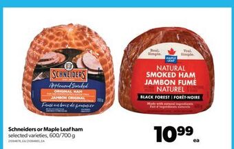Real Canadian Superstore Schneiders or maple leaf ham, 600/700 g offer