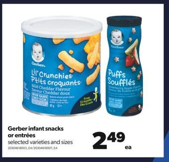 Real Canadian Superstore Gerber infant snacks or entrées offer