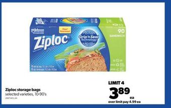 Real Canadian Superstore Ziploc storage bags, 10-90's offer