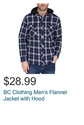 Costco Bc clothing men's flannel jacket with hood offer