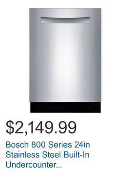 Costco Bosch 800 series 24in stainless steel built-in undercounter dishwasher with crystaldry technology offer