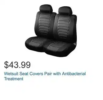 Costco Wetsuit seat covers pair with antibacterial treatment offer
