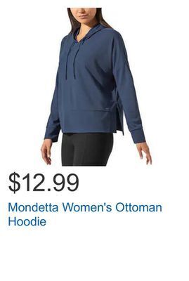 Costco Mondetta women's ottoman hoodie offer