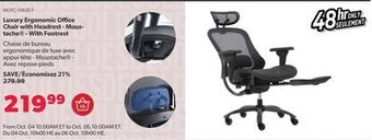 Shopper+ Luxury ergonomic office chair with headrest - moustache - with footrest offer
