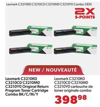 Shopper+ Lexmark c3210k0 c3210c0 c3210m0 c3210y0 original return program toner cartridge combo bk/c/m/y offer