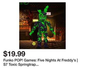 Showcase Funko pop! games: five nights at freddy's | s7 toxic springtrap action figure (glow in the dark) offer