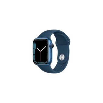 Best Buy Apple watch series 7 (gps) 45mm blue aluminum case with abyss blue sport band - new offer