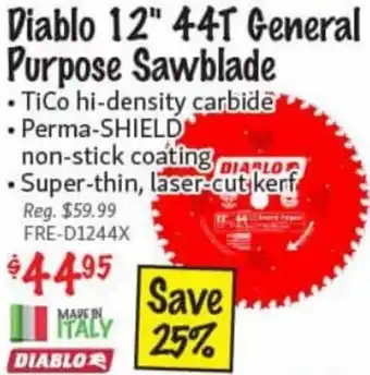 Diablo 12" 44T General Purpose Sawblade
