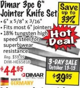 KMS Tools Dimar 3pc 6" Jointer Knife Set offer