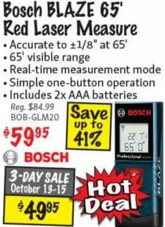 Bosch Blaze 65' Red Laser Measure