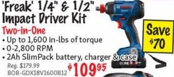 KMS Tools Bosch 'Freak' 1/4" & 1/2" Impact Driver Kit offer