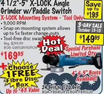 Bosch 4 1/2"-5" X-Lock Angle Grinder w/ Paddle Switch