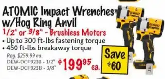 KMS Tools DeWalt Atomic Impact Wrenches w/Hog Ring Anvil offer